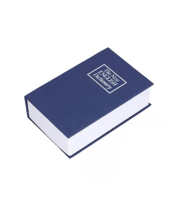 CAJA FUERTE SIMULADA LIBRO COFRE SEGURIDAD COLOR AZUL - 1