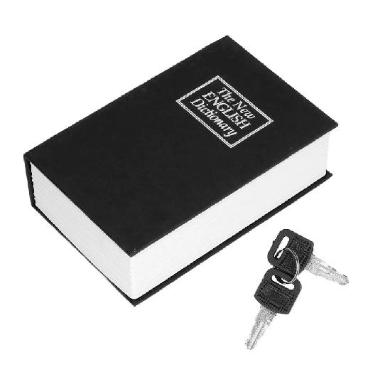 CAJA FUERTE SIMULADA LIBRO COFRE SEGURIDAD EN COLOR NEGRO - 2