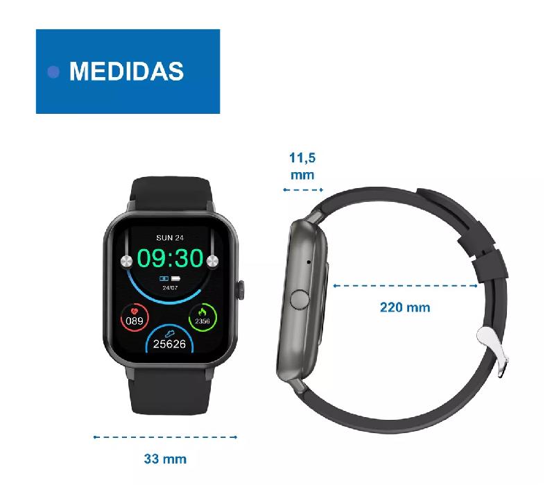 RELOJ INTELIGENTE SMARTWATCH DEPORTIVO COLOR NEGRO - 4