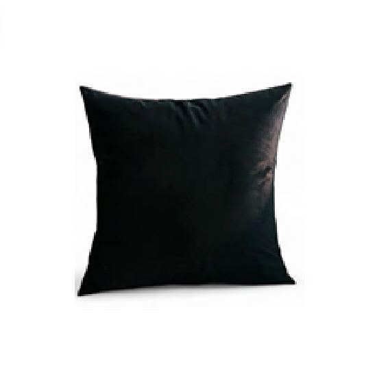 FUNDA PARA COJÍN VELVET TERCIOPELO LISO EN VARIEDAD DE COLORES - NEGRO - 1