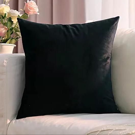 FUNDA PARA COJÍN VELVET TERCIOPELO LISO EN VARIEDAD DE COLORES - NEGRO - 2
