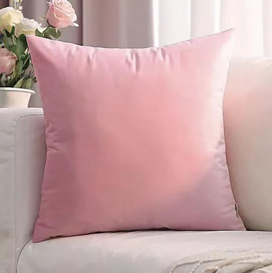 FUNDA PARA COJÍN VELVET TERCIOPELO LISO EN VARIEDAD DE COLORES - ROSADO - 2