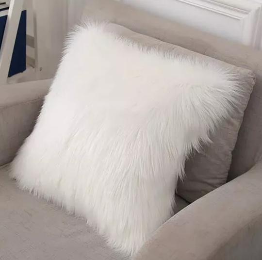 FUNDAS DE COJÍN PELUDITAS 45X45 CM COLOR BLANCO - 2