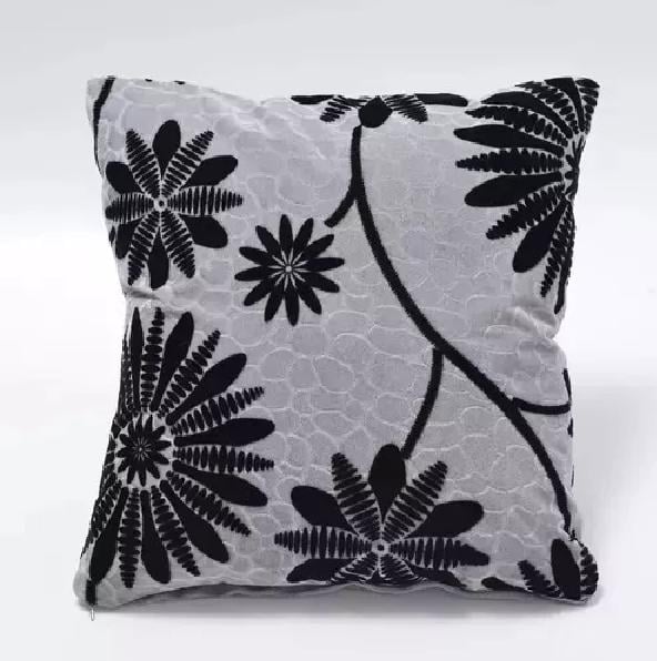 FUNDAS DE COJÍN CON DISEÑOS Y COLORES 43X43 CM - GIRASOL GRIS - 1
