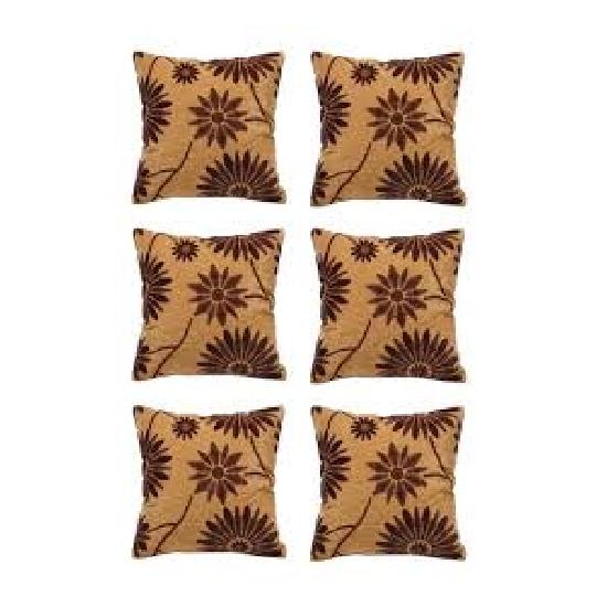 FUNDAS DE COJÍN CON DISEÑOS Y COLORES 43X43 CM - GIRASOL CAFÉ - 2