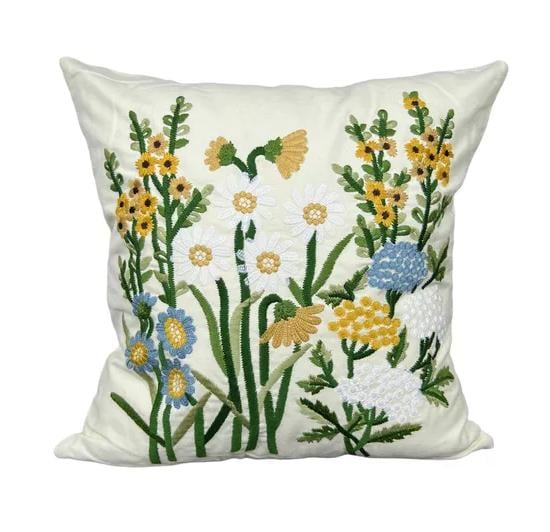 FUNDAS DE COJINES BORDADAS A ELECCIÓN 45X45 DISEÑO 7 COLOR BLANCO - 1