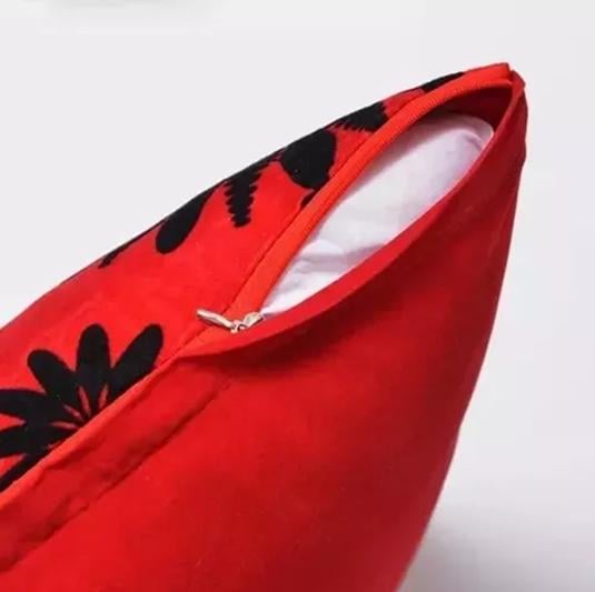 FUNDAS DE COJÍN CON DISEÑOS Y COLORES 43X43 CM - GIRASOL ROJO - 3
