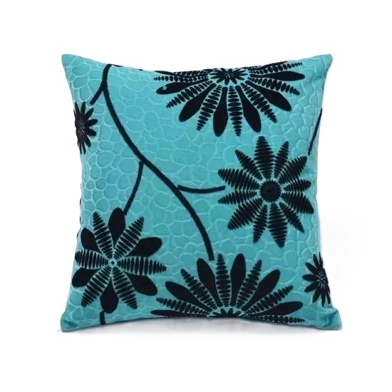 FUNDAS DE COJÍN CON DISEÑOS Y COLORES 43X43 CM - GIRASOL TURQUESA - 1