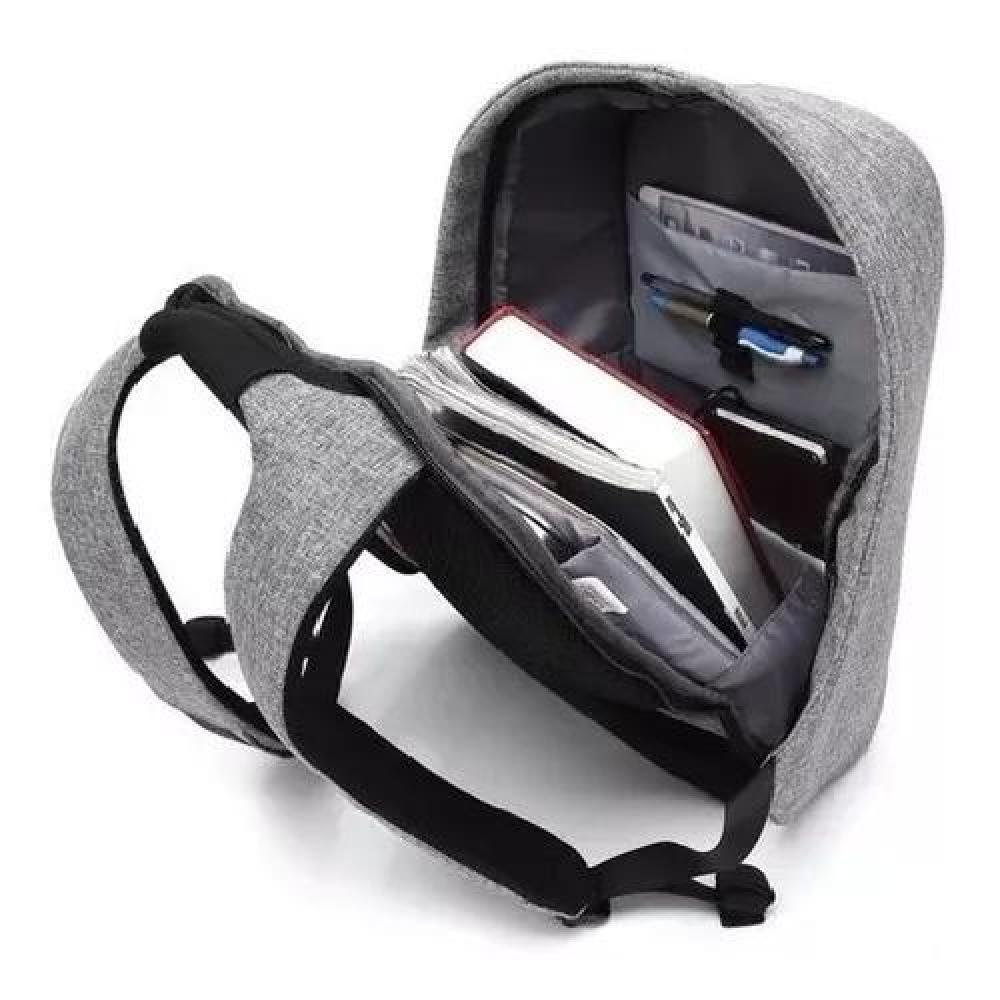 MOCHILA ANTIRROBO CON SEGURIDAD AJUSTABLE ACOLCHADA NEGRA - 3