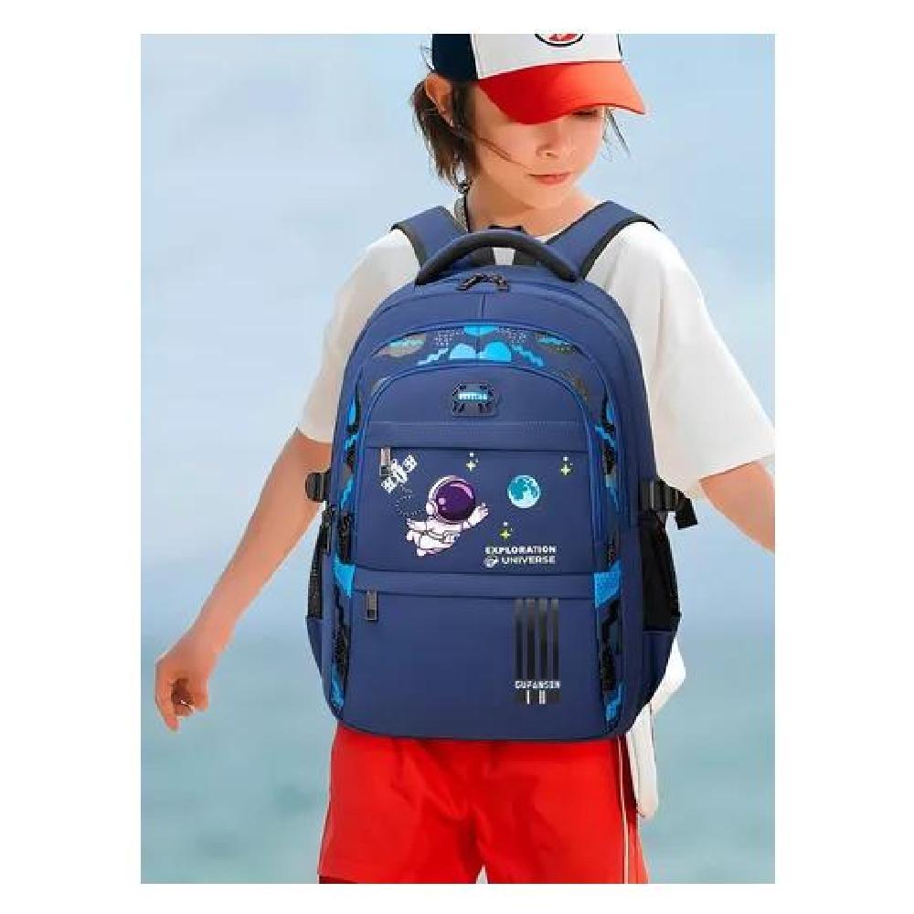 MOCHILA ESCOLAR DE ESPALDA PARA NIÑOS, MORRAL NOTEBOOK COLOR AZUL - 4
