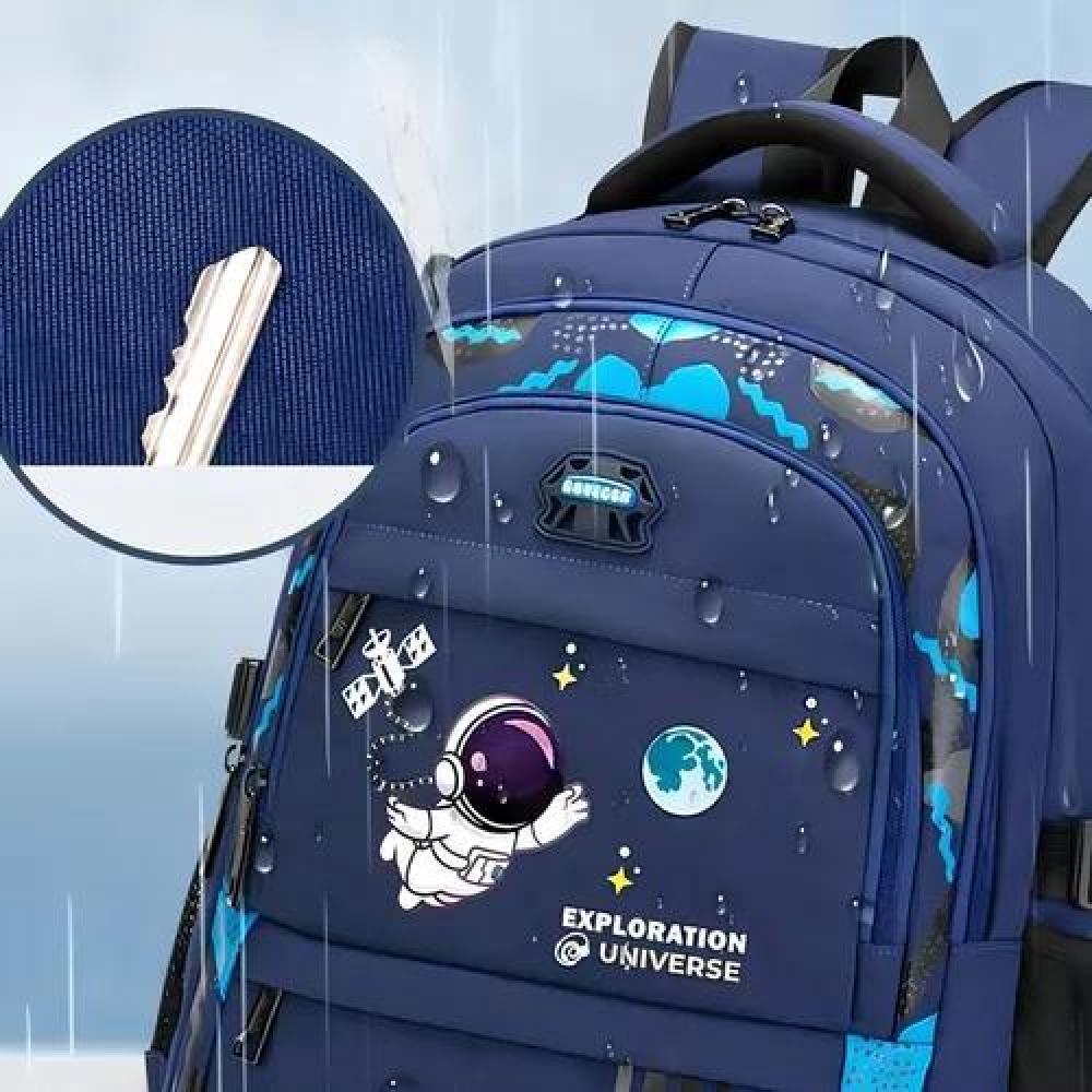 MOCHILA ESCOLAR DE ESPALDA PARA NIÑOS, MORRAL NOTEBOOK COLOR AZUL - 5