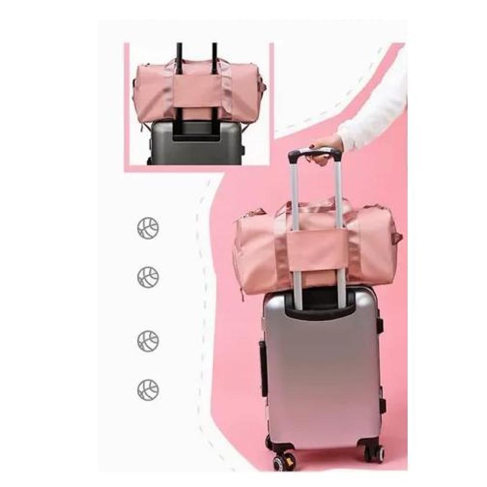 BOLSA DE GRAN CAPACIDAD PARA VIAJES Y DEPORTES, COLOR ROSADO - 3