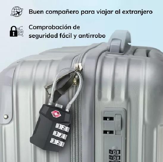 CANDADO DE SEGURIDAD CON CABLE DE ACERO Y CLAVE DE 3 DÍGI... - 6