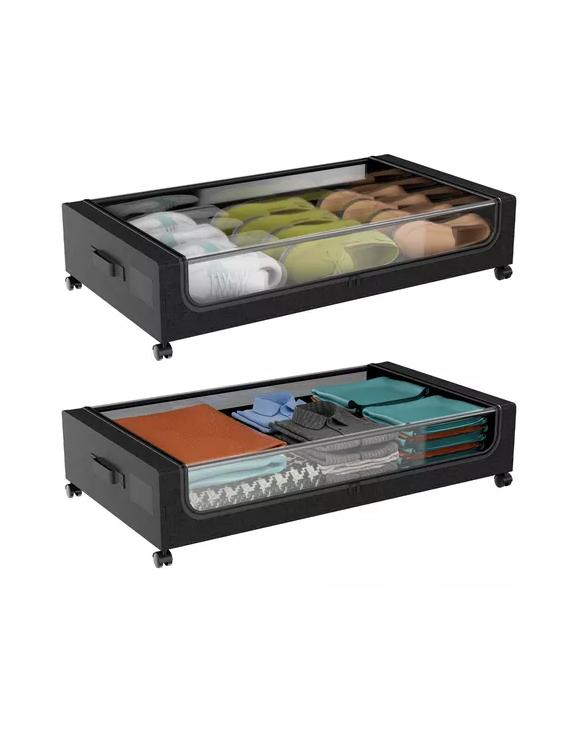 CAJA ORGANIZADORA BAJO CAMA CON RUEDAS 2 PIEZAS - 2