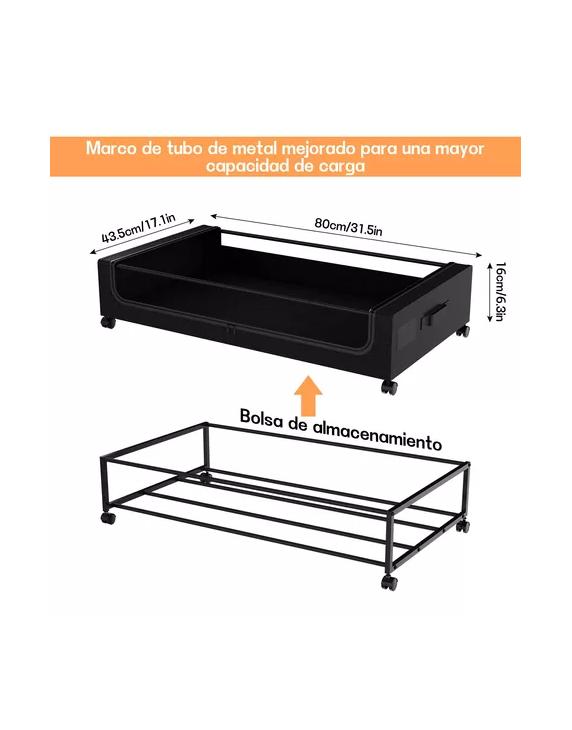 CAJA ORGANIZADORA BAJO CAMA CON RUEDAS 2 PIEZAS - 4