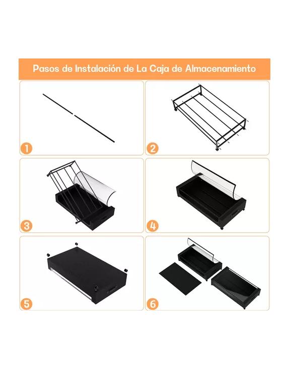 CAJA ORGANIZADORA BAJO CAMA CON RUEDAS 2 PIEZAS - 5