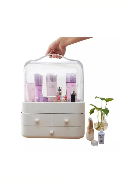 CAJA ORGANIZADOR COSMÉTICOS MAQUILLAJE PORTÁTIL MULTIUSO BLANCO - 2