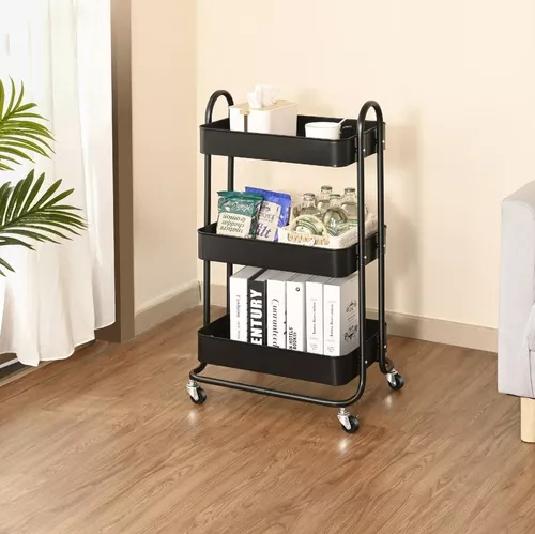 CARRITO ORGANIZADOR MULTIUSO CON RUEDAS ACERO CASATUA NEGRO - 5
