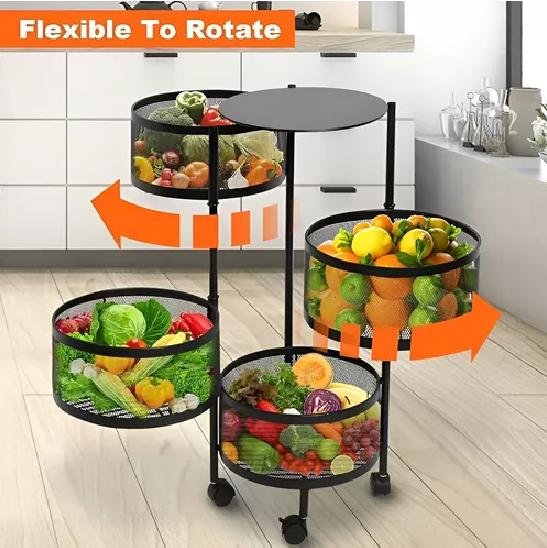 CARRO ORGANIZADOR RUEDAS VERDURAS 4 NIVELES - 4