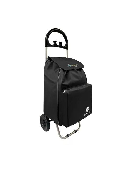 CARRITO DE COMPRAS PLEGABLE 47 L COLOR NEGRO - 1