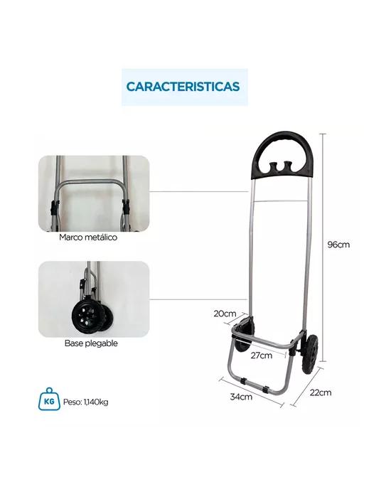 CARRITO DE COMPRAS PLEGABLE 47 L COLOR NEGRO - 2