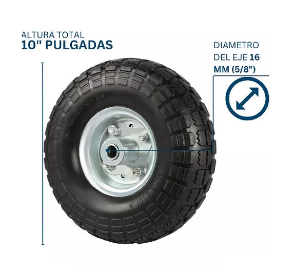 RUEDA INFLABLE PARA CARRO, YEGUA 10 PULGADAS COLOR NEGRO - 4