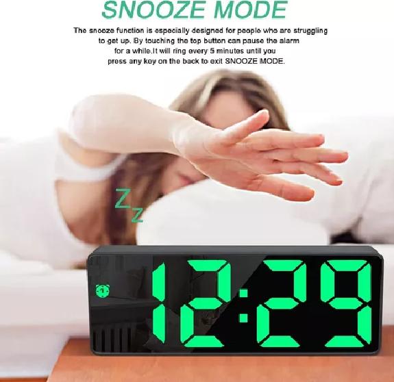 RELOJ DESPERTADOR DIGITAL LED ESCRITORIO RELOJ ALARMA MES... - 4