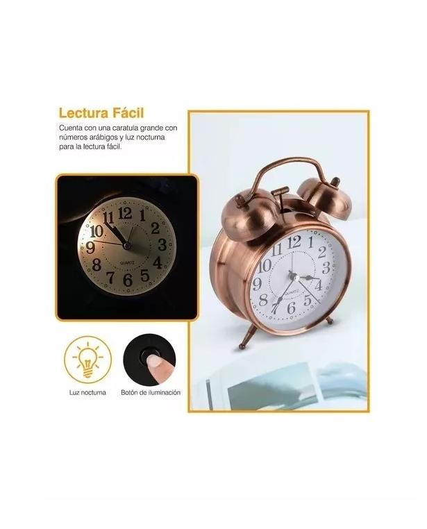 RELOJ DESPERTADOR CAMPANA RETRO ANALÓGICO - 3