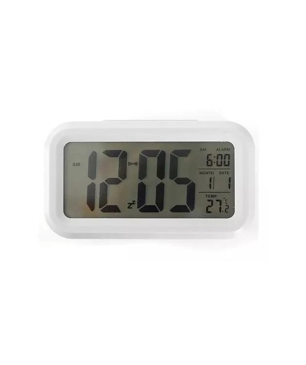 RELOJ DESPERTADOR PANTALLA LED COLOR BLANCO - 1