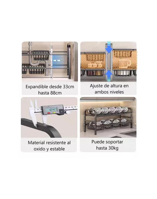 RACK COCINA BAJO FREGADERO ORGANIZADOR MODULAR ARMABLE - 6