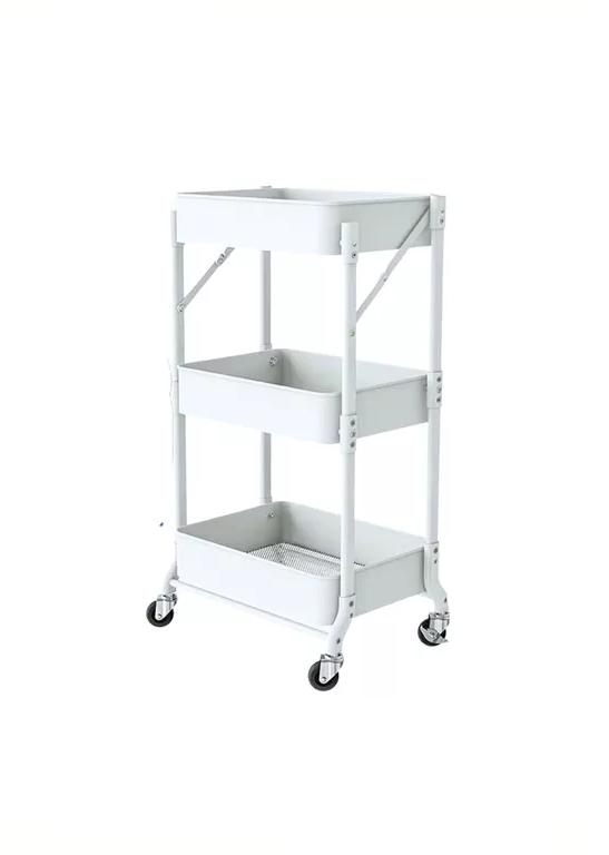 ORGANIZADOR CARRO PLEGABLE MULTIUSO 3 NIVELES BLANCO - 1