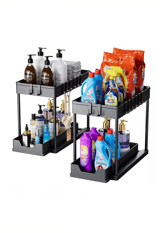 ORGANIZADOR BAJO LAVAPLATOS EXTRAÍBLE COCINA BAÑO 2 UNIDADES - 2