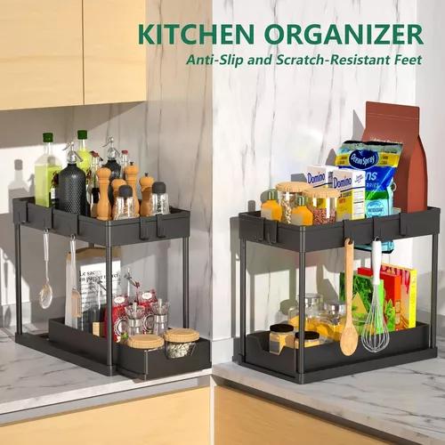 ORGANIZADOR BAJO LAVAPLATOS EXTRAÍBLE COCINA BAÑO 2 UNIDADES - 4