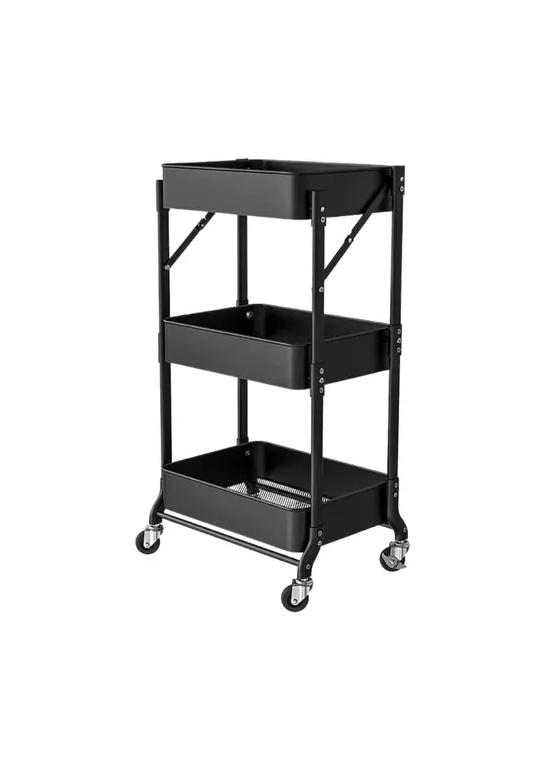 ORGANIZADOR CARRO PLEGABLE MULTIUSO 3 NIVELES NEGRO - 1