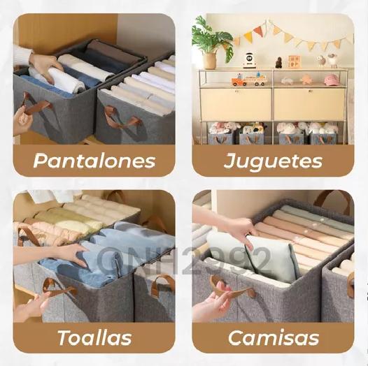 6 BOLSAS ORGANIZADOR ROPA CAJA PLEGABLE ASA ALMACENAMIENTO - 3