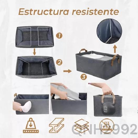 6 BOLSAS ORGANIZADOR ROPA CAJA PLEGABLE ASA ALMACENAMIENTO - 5