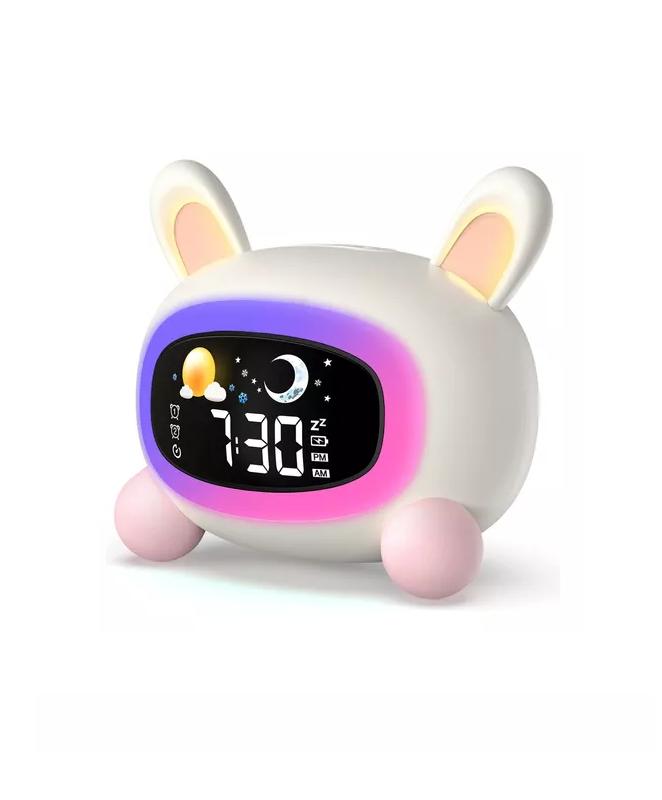 DESPERTADOR INFANTIL DE GATO CON LUCES NOCTURNAS COLOR BL... - 1