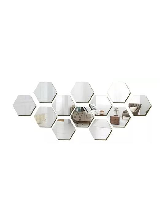 SET PEGATINAS ESPEJOS DECORATIVOS MARINSHOP VINILO PARED ACRÍLICO HEXAGONAL 15U - 2