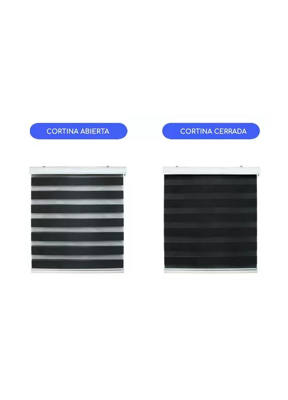 CORTINA ROLLER DUO ZEBRA DÍA NOCHE 150X200CM NEGRO - 4
