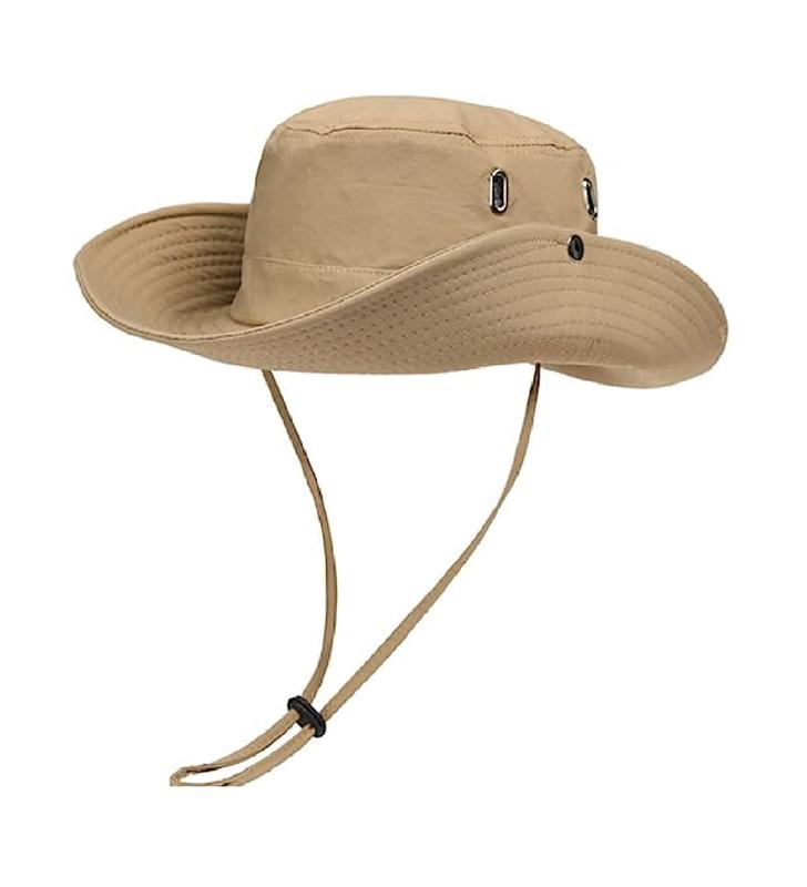 SOMBRERO PESCADOR TREKKING CORDON AJUSTABLE IMPERMEABLE BEIGE - 2