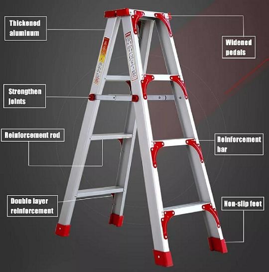 ESCALERA DE ALUMINIO ULTRA RESISTENTE COLOR GRIS - 3
