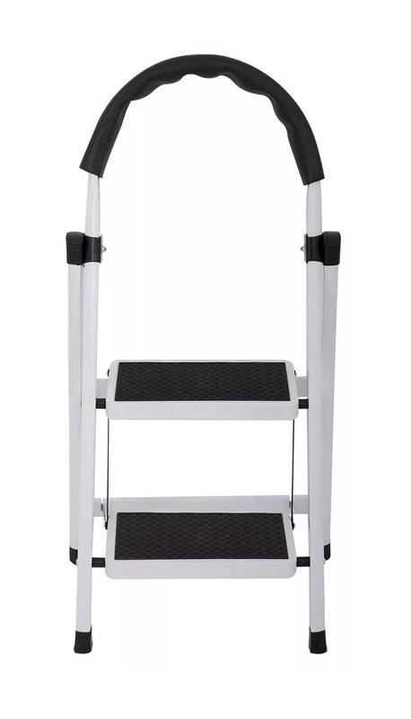ESCALERA DE ACERO PLEGABLE CON 2 ESCALONES COLOR NEGRO - 3