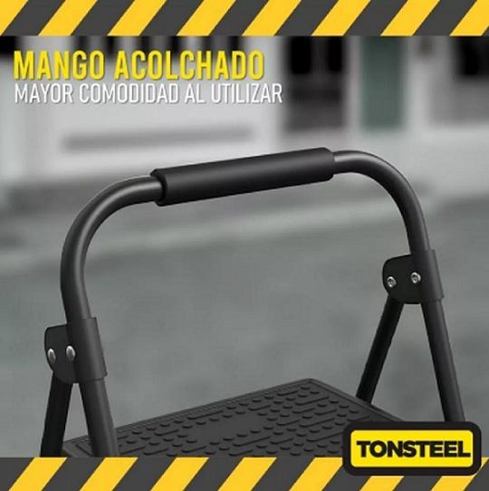 ESCALERA PLEGABLE MULTIUSO 3 PELDAÑOS COLOR NEGRO - 2