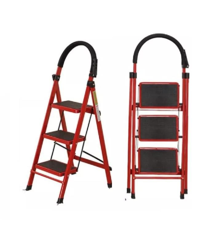 ESCALERA ANTIDESLIZANTE PLEGABLE ROJA - 2