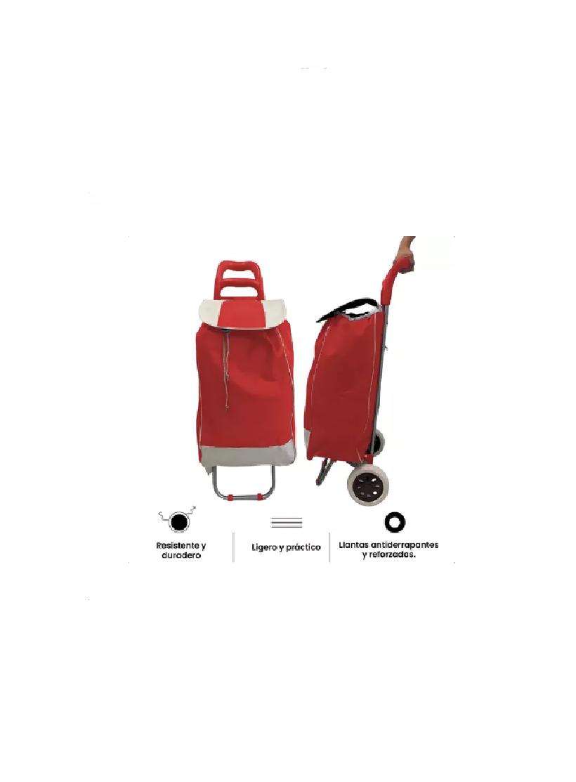 CARRITO DE COMPRAS PLEGABLE 30 KG COLOR ROJO - 3