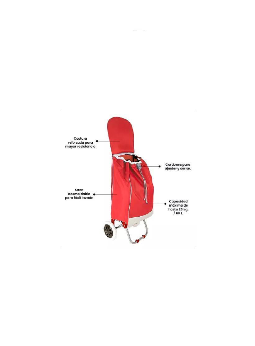 CARRITO DE COMPRAS PLEGABLE 30 KG COLOR ROJO - 4