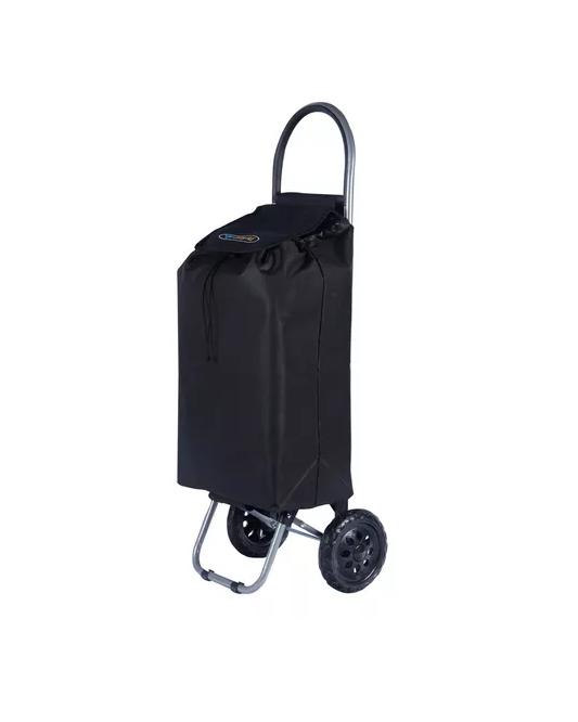 CARRITO DE COMPRAS PLEGABLE 35 LITROS COLOR NEGRO - 1