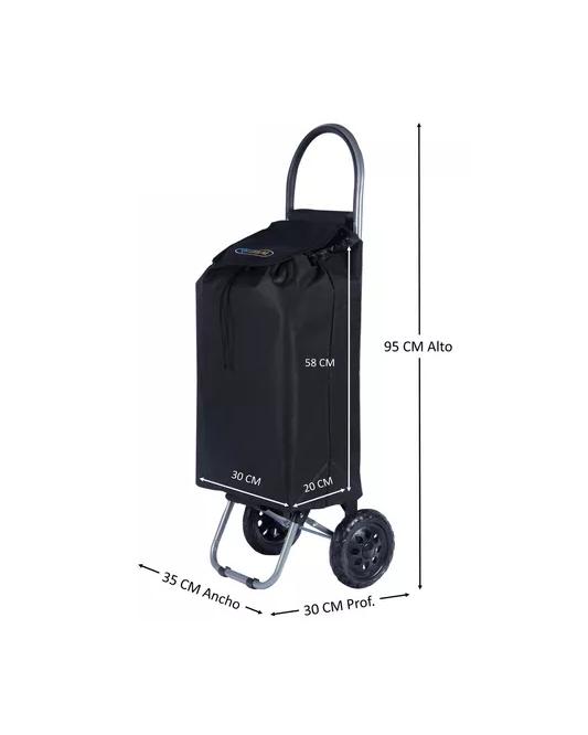 CARRITO DE COMPRAS PLEGABLE 35 LITROS COLOR NEGRO - 3
