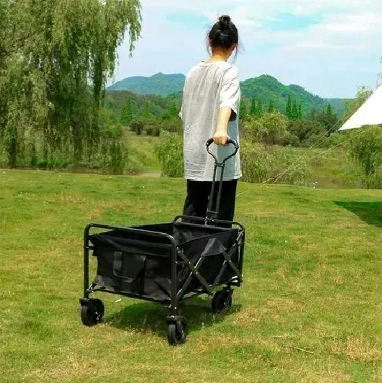 CARRO DE MANO GENÉRICO PARA CAMPING Y AIRE LIBRE COLOR NEGRO - 4