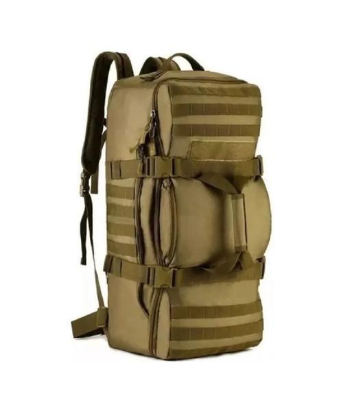 BOLSO MOCHILA TÁCTICO MILITAR MOLLE 60L COLOR CAFÉ - 1